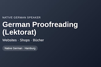 proofread and edit your german website shop or book as a native speaker