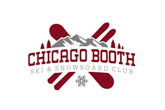 make modern rustic ski snowboard club logo