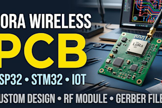 design lora wireless pcb with esp32 stm32 and rf module