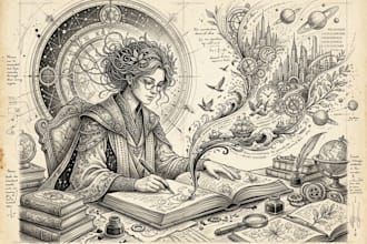 draw ink and pencil illustration for you
