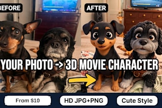 turn your photo into a 3d animated film style portrait
