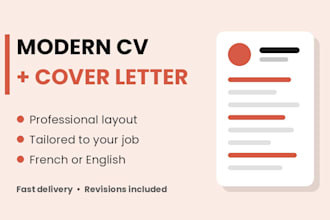 write your modern CV and a powerful cover letter in french or english