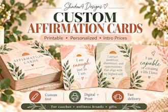 design custom printable affirmation cards and motivational card decks