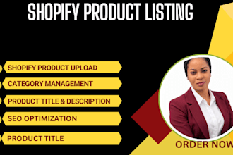 do shopify product listing, product upload and ecommerce management