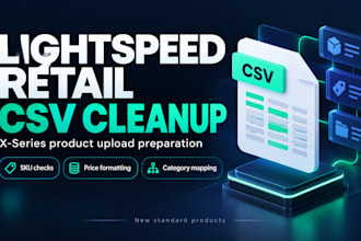 clean inventory CSV for lightspeed retail x series upload