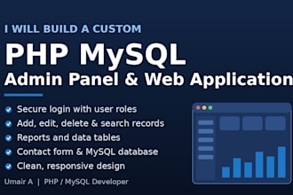 build a custom PHP mysql admin panel or web application