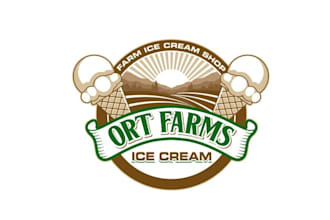 make modern farm ice cream shop logo