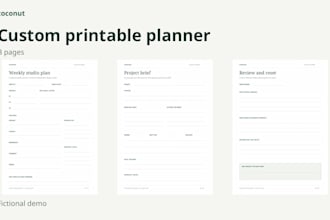design three custom printable planner pages