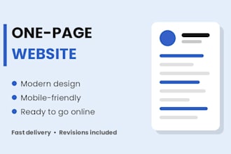 create a modern one page website or landing page for your business