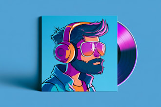 design a creative cartoon cover art, album cover, or cartoon portrait