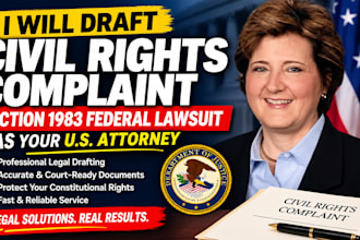 draft civil rights complaint section 1983 federal lawsuit as us attorney