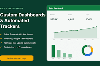create an excel dashboard and automated tracker