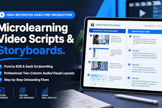 write microlearning video scripts and corporate training course content design