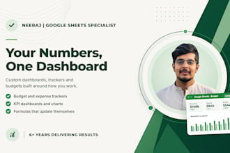 build a custom google sheets dashboard, tracker or budget spreadsheet