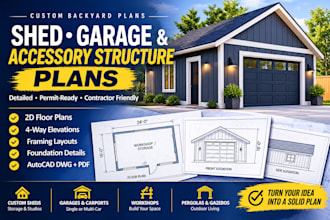 create  custom backyard shed garage and accessory plans