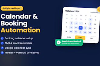 setup ghl  sales funnel, workflows,  and calendar integration