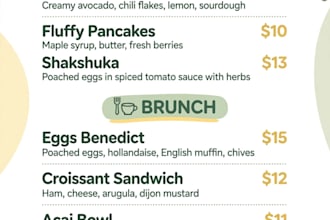 design a modern digital qr menu for your restaurant