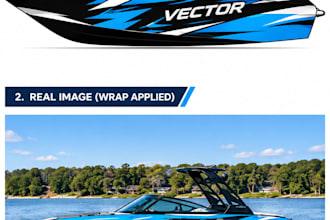 design a professional custom boat wrap and marine graphics