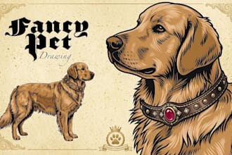 create a premium pet illustration for luxury pet owners
