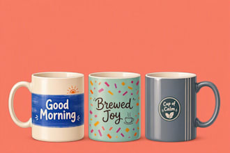 design typography mug artwork with stylish lettering