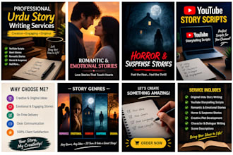 write original urdu stories and youtube narration scripts