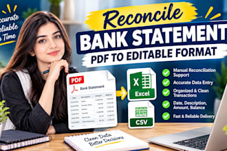 reconcile bank statement PDF to editable format