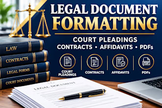 format legal documents, court pleadings, contracts and PDF