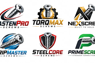 design a professional bolt fastener, hardware, engineering mechanical screw logo