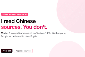 do china market research and competitor analysis in english