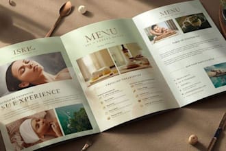 design a luxury beauty salon and med spa brochure