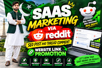 do saas marketing via reddit seo post and thread comment, website link promotion