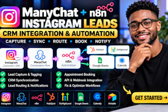 integrate manychat with n8n for instagram fb api lead CRM auto post sync routing