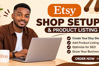 set up etsy shop and optimize etsy product listings