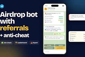 build a telegram airdrop bot with referrals, tasks and anti cheat