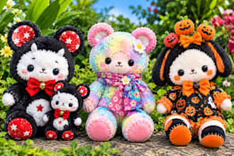 create custom plush toy sewing pattern soft doll design and production tech pack