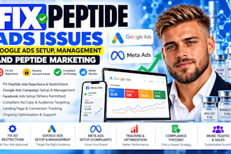 fix peptide ads issues, peptide google ads setup management and marketing