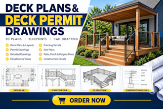 draft deck plans, deck permit drawings and blueprints