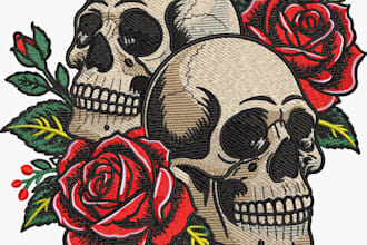 do embroidery digitizing logo to dst pes emb in 2 hours
