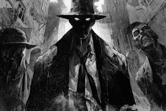 dark noir, comic graphic novel illustration and book design