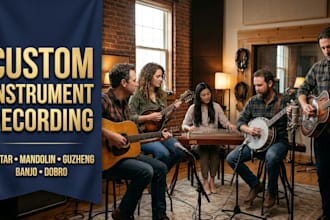 record guitar, mandolin, guzheng, banjo, dobro for your song