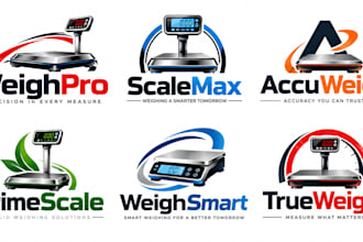 design a professional measurement weighing scale, digital weighing machine logo