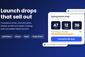build squarespace pre order drop system countdown timer klaviyo zapier