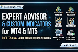 code your custom expert advisor and indicator for mt4 or mt5