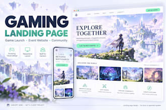 create a professional gaming landing page or event website