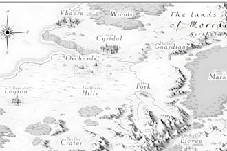 do hand drawn map illustration fantasy book map boardgame novel map illustration
