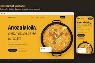 design a restaurant website with SEO and conversion copywriting