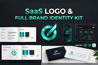 design a modern saas logo and tech brand style guide kit