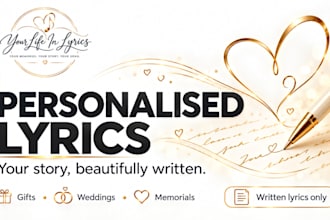 write personalised song lyrics for your wedding gift or memorial