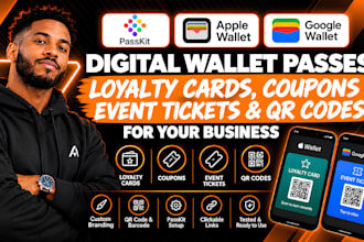 create passkit apple google wallet qr code coupon event ticket and loyalty card
