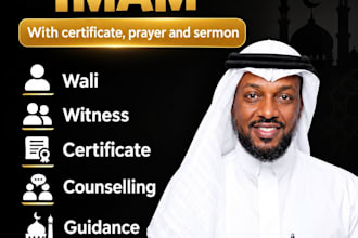 be your online nikah imam with witnesses, wali and marriage certificate
